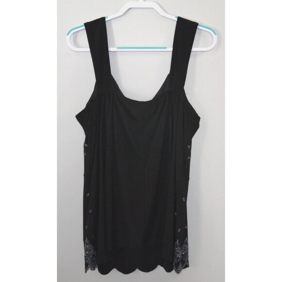 DRESSBARN black sleeveless blouse tank top with bling Women's size 14/16 - Picture 3 of 4